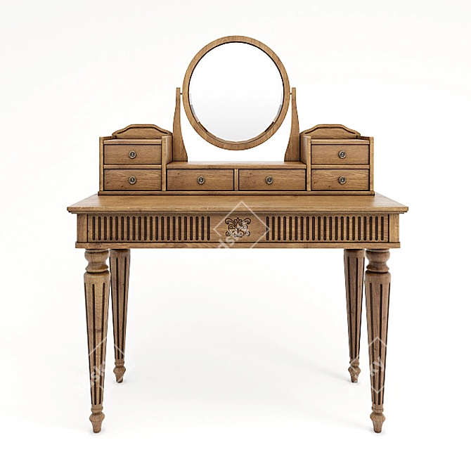 Justin Oak Dressing Table 3D model image 1