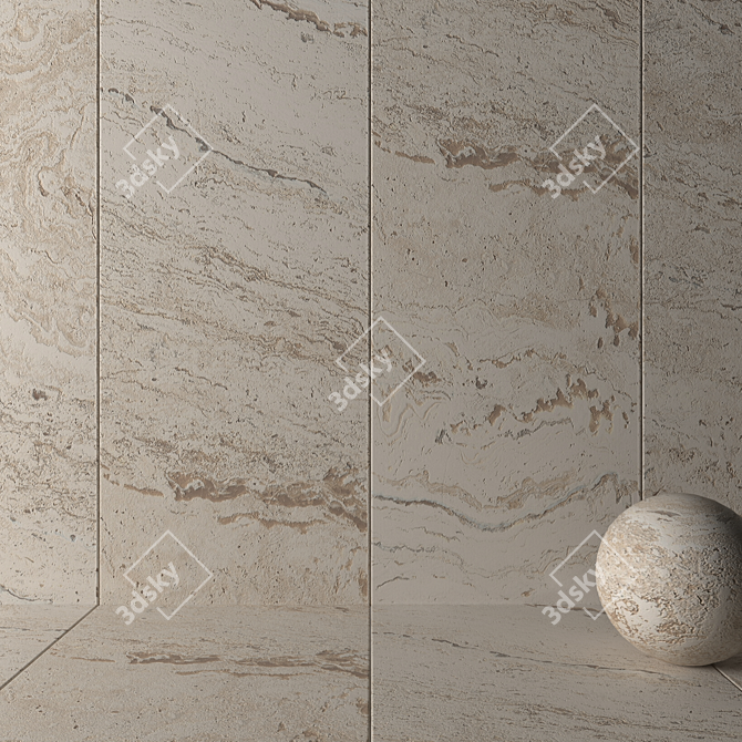 Antico Ivory Stone Wall Tiles Set 3D model image 2