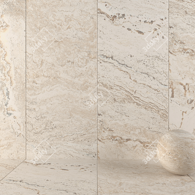 Antico Ivory Stone Wall Tiles 3D model image 1