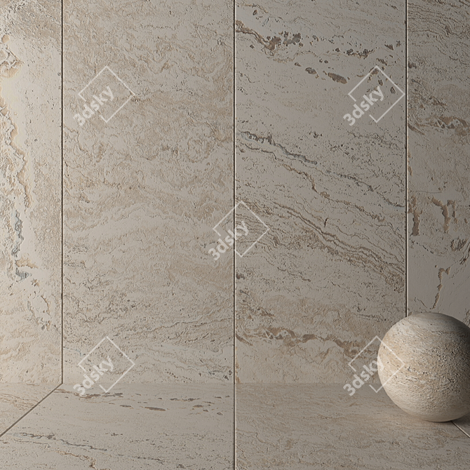 Antico Ivory Stone Wall Tiles 3D model image 2