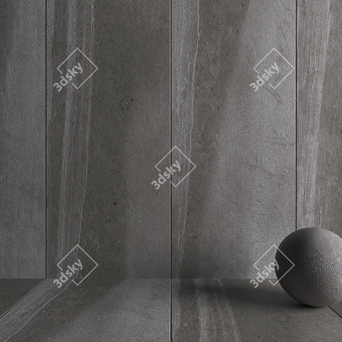 Colorado Grey Stone Wall Tiles 3D model image 3