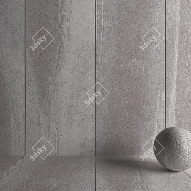  Colorado Light Gray Stone Wall Tiles 3D model image 3