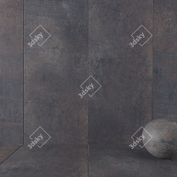 Etna Anthracite Stone Wall Tiles: Textured & High Definition 3D model image 1