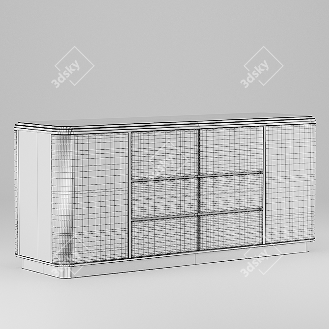 Modern Chest Round with Drawers & Doors 3D model image 4