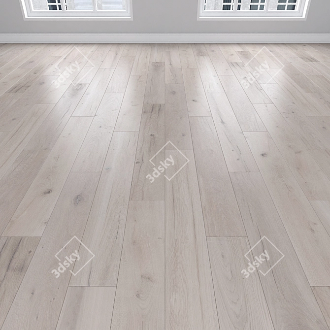 White Oak Parquet: Herringbone, Linear, Chevron 3D model image 2