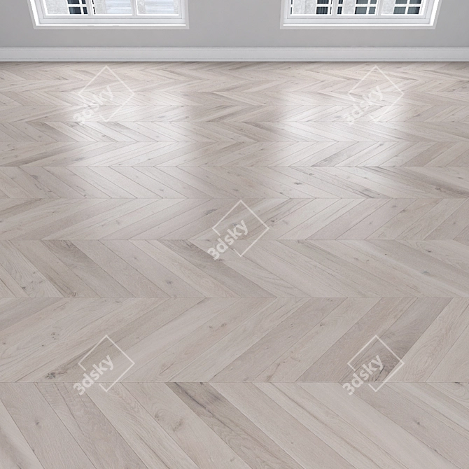 White Oak Parquet: Herringbone, Linear, Chevron 3D model image 4