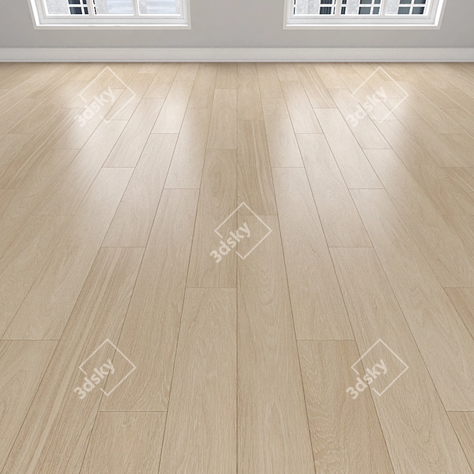 Cream Oak Parquet: Herringbone, Linear, Chevron 3D model image 2