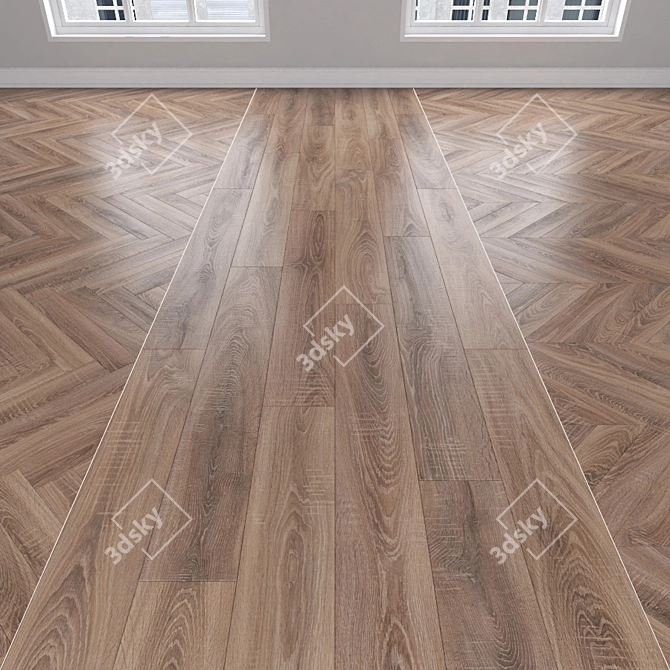 Parquet Oak: Herringbone, Linear & Chevron 3D model image 1