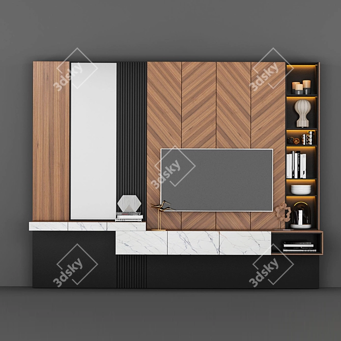 Modern TV Stand with V-Ray Rendering 3D model image 3