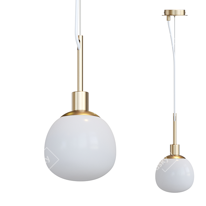 Sleek Glass Pendant Lamp 3D model image 1