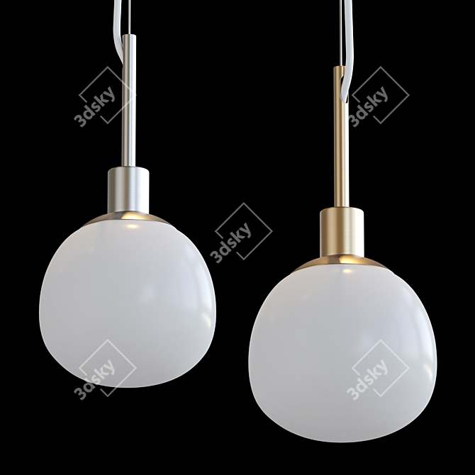 Sleek Glass Pendant Lamp 3D model image 2