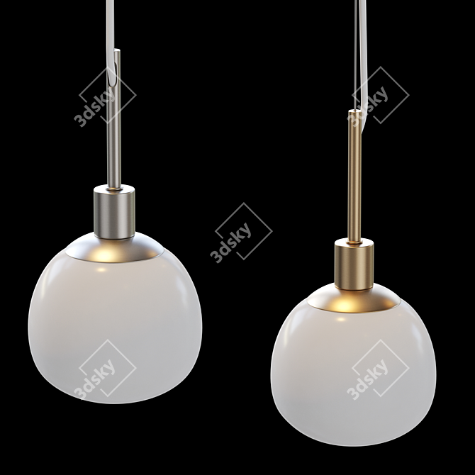 Sleek Glass Pendant Lamp 3D model image 3