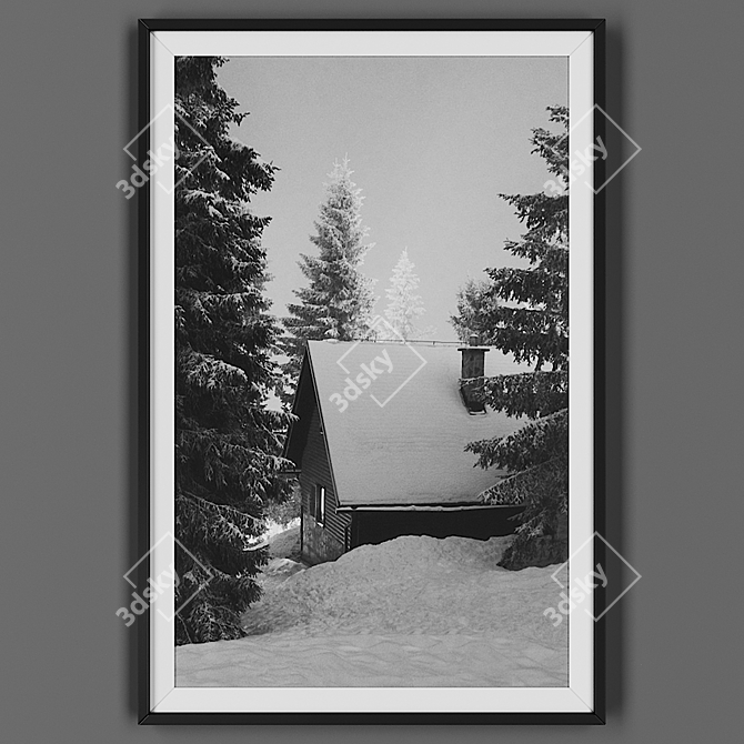 Black Framed Art Print 3D model image 1