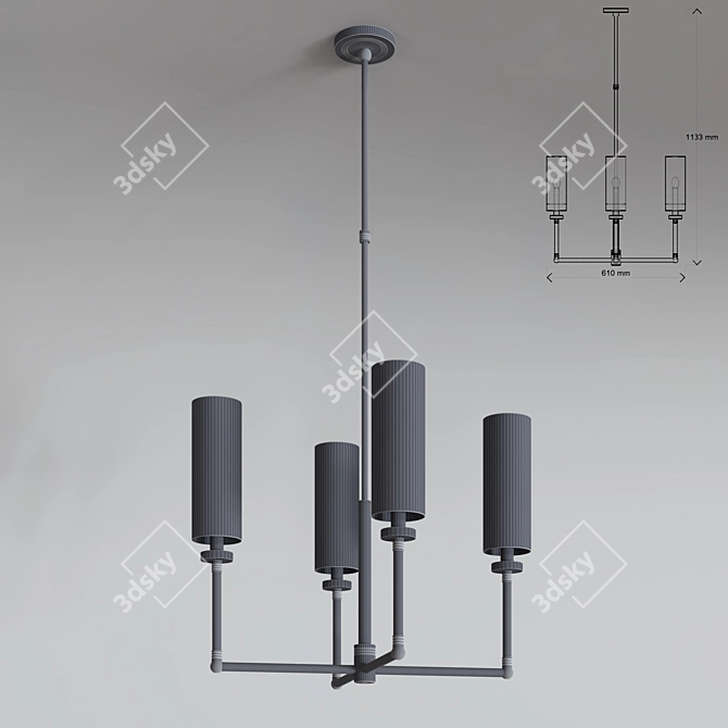 Elegant Ziyi Chandelier 3D model image 2