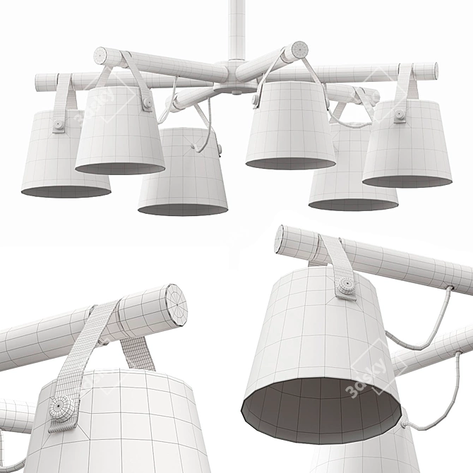 Natura C Pendant Lamp with 6 Shades 3D model image 1