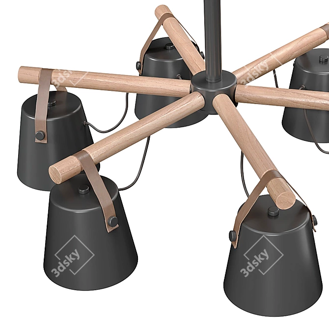 Natura C Pendant Lamp with 6 Shades 3D model image 3