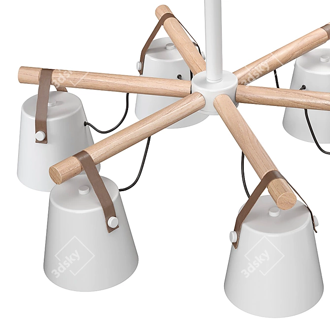 Natura C Pendant Lamp with 6 Shades 3D model image 4