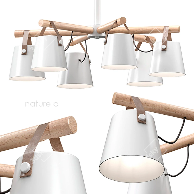 Natura C Pendant Lamp with 6 Shades 3D model image 5