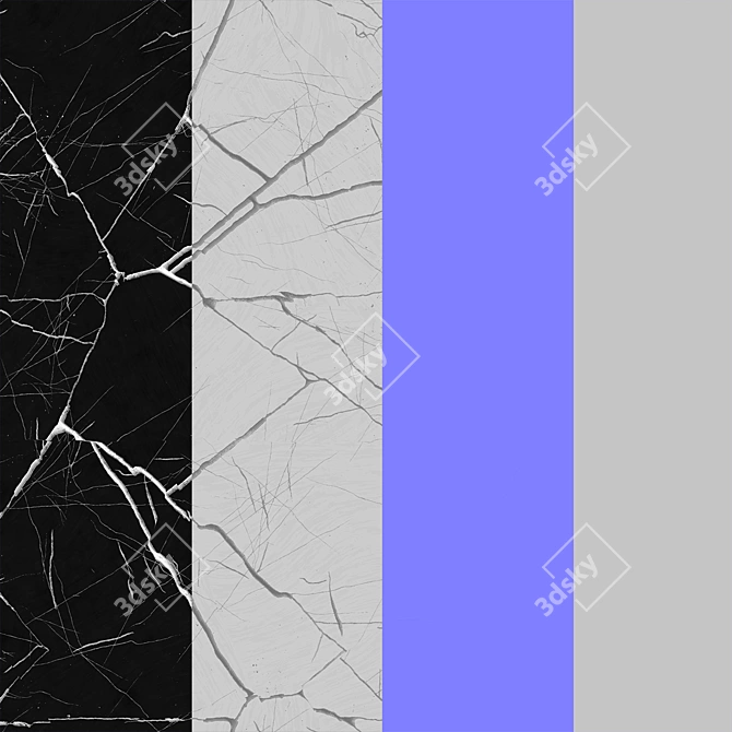 Elegant Black Marble Tile 3D model image 3