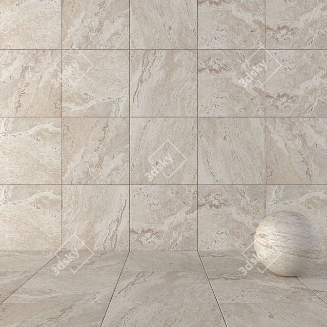 Antico Ivory Stone Wall Tiles 3D model image 1