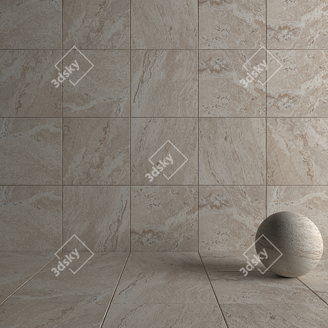Antico Ivory Stone Wall Tiles 3D model image 4