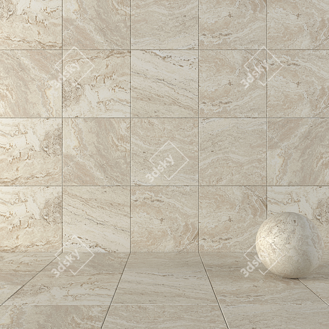 Ancient Sands Stone Wall Tiles 3D model image 1