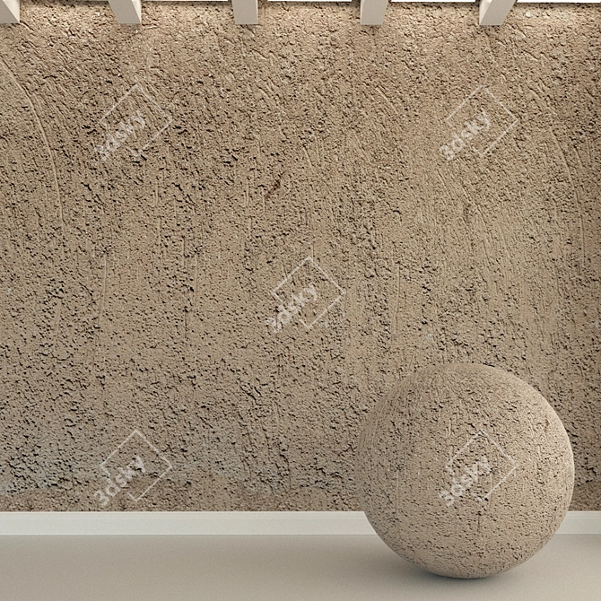 Authentic Stucco Wall Texture 3D model image 1