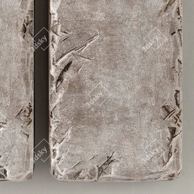 Sleek Slab Stone Wall N1 3D model image 3