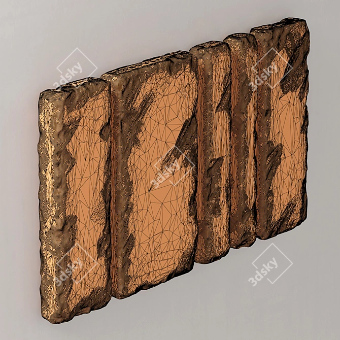 Sleek Slab Stone Wall N1 3D model image 5