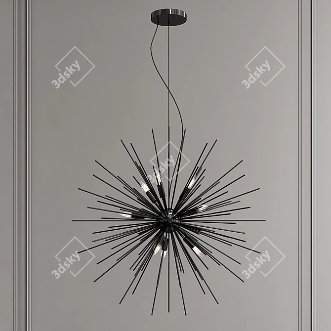 Black Pearl Star Chandelier 3D model image 1