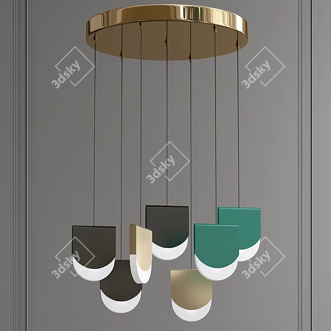 Seven Pendant Chandelier 3D model image 1