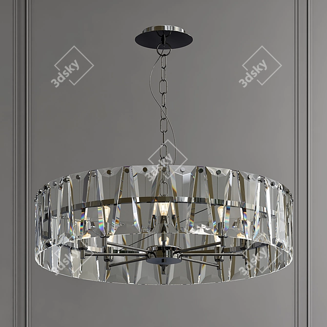 Elegant Crystal Chandelier: Ruby Beauty 3D model image 1