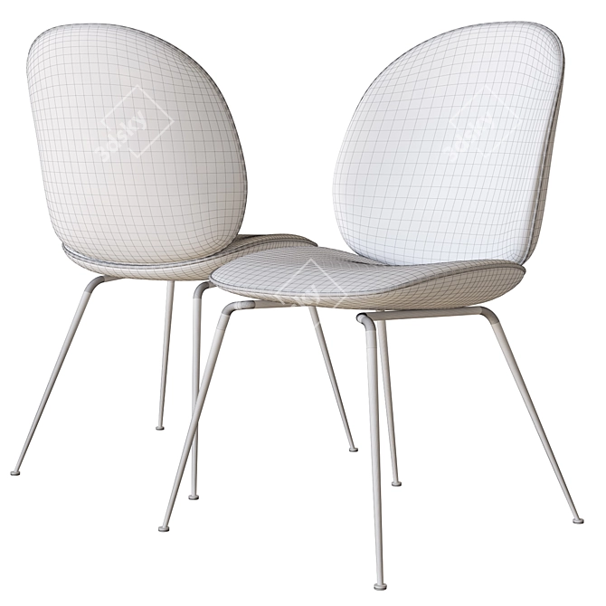 Gubi Beetle Chair: Sleek 3D Design 3D model image 4