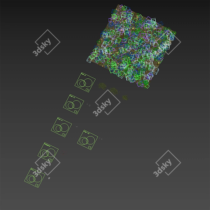 Lush Meadow Grass Scatter 3D model image 4