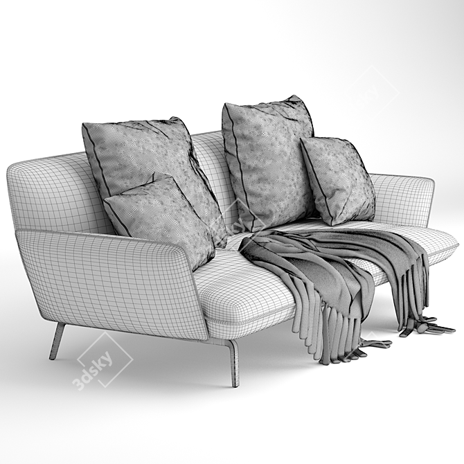 Zanotta Dove 2-Seater Sofa: Contemporary Elegance for Your Home 3D model image 5