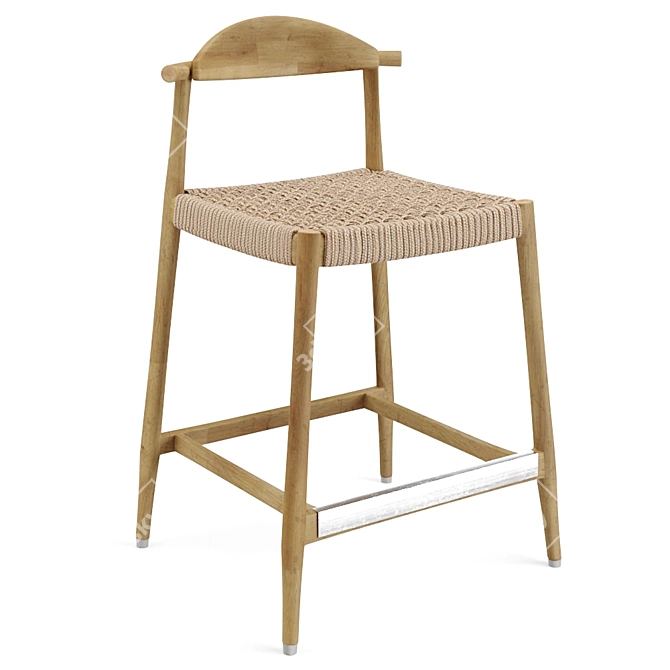 Rustic Charm: Nina Bar Stool (Seat 62cm) 3D model image 2