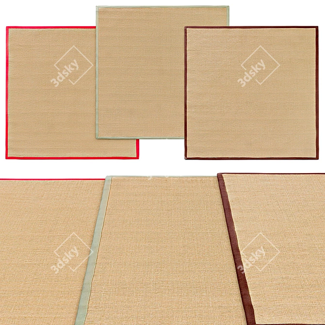 Modern Square Carpets | Variety of Sizes 3D model image 1