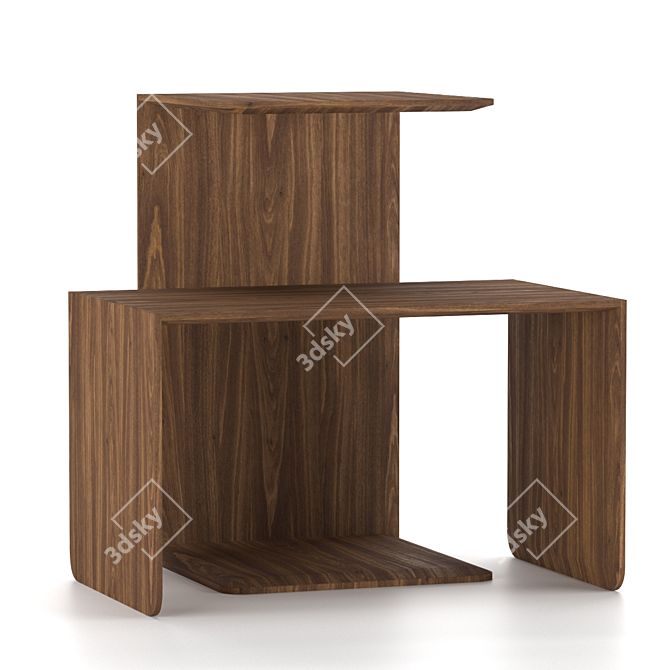 Versatile Wooden Side Table 3D model image 4