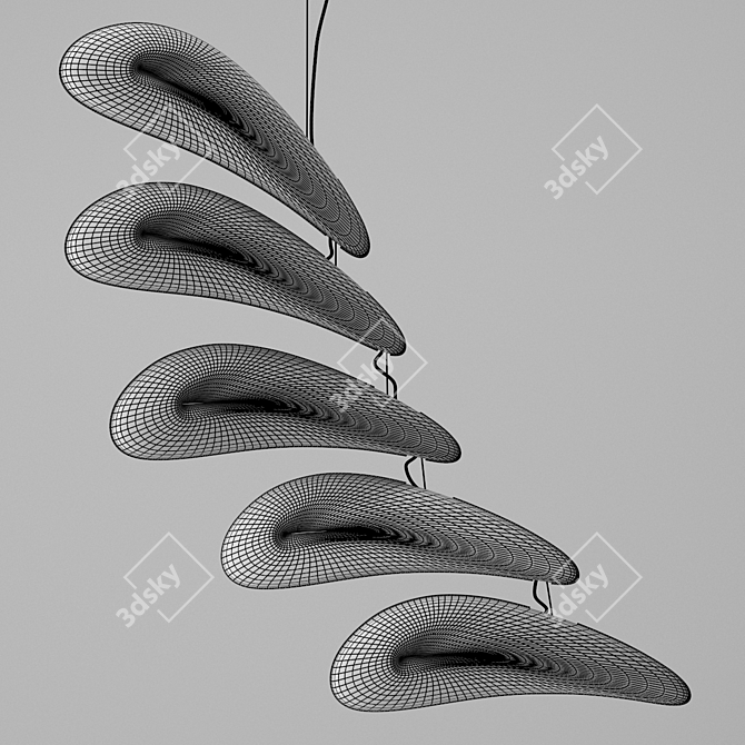 Kinetic Feather Chandelier: Nana 100 by Aqua Creations 3D model image 4