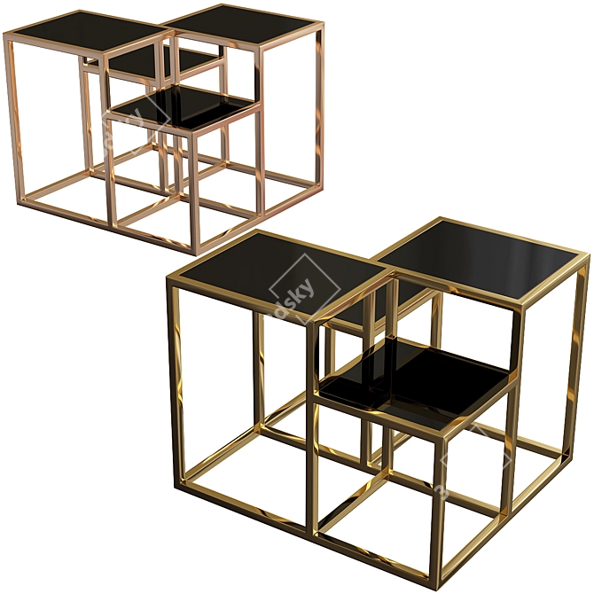 Elegant Eichholtz Gold Side Table 3D model image 1