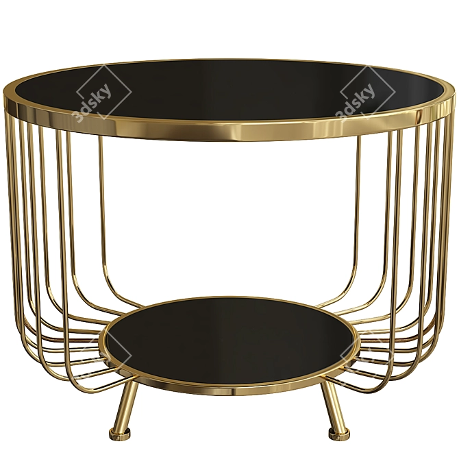 Modern Metal and Glass Coffee Table 3D model image 1