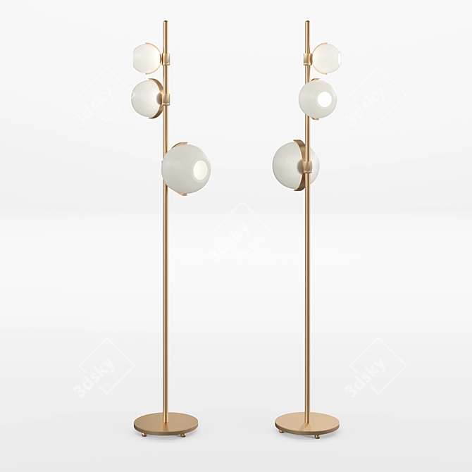 Title: Glowing Brass: Pouenat Another Day Floor Lamp 3D model image 2