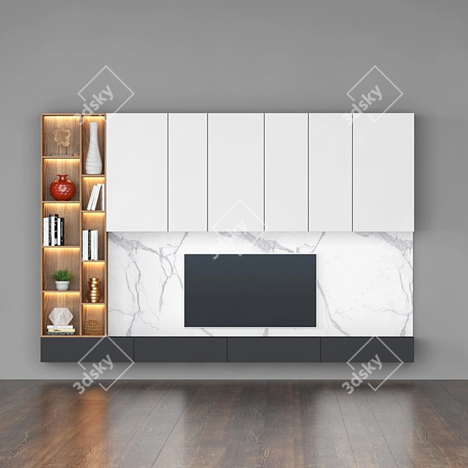 Sleek TV Stand - Modern Style 3D model image 1