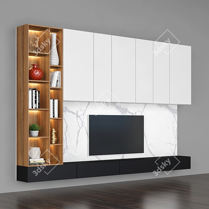 Sleek TV Stand - Modern Style 3D model image 2