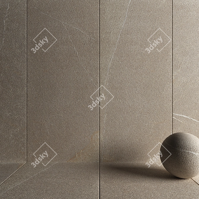 Limestone Gray Stone Wall Tiles 3D model image 3