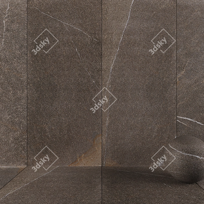 Anthracite Limestone Wall Tiles 3D model image 1