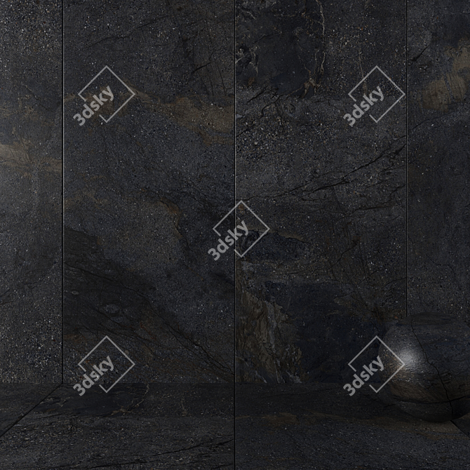 Manhattan Black Stone Wall Tiles 3D model image 1