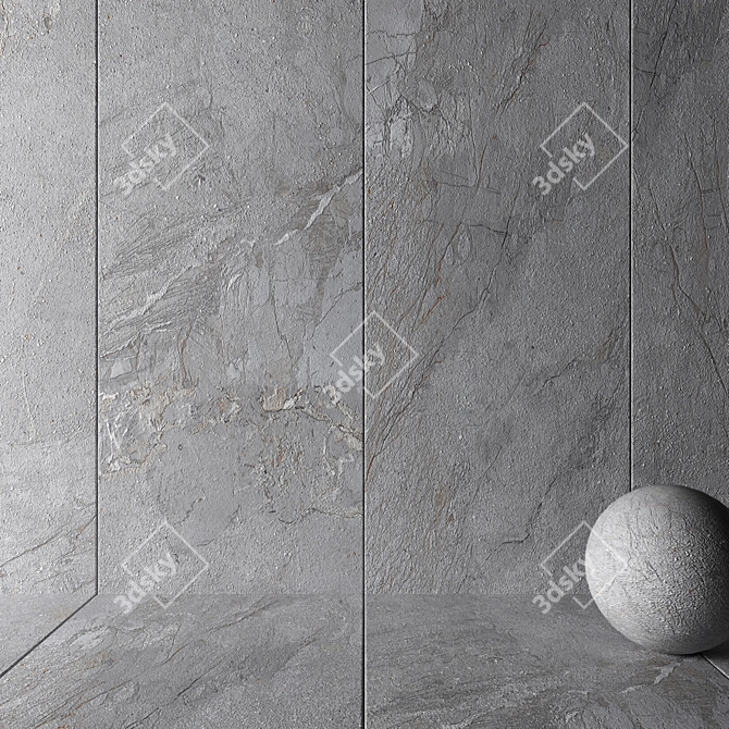 Manhattan Gray Stone Wall Tiles 3D model image 2