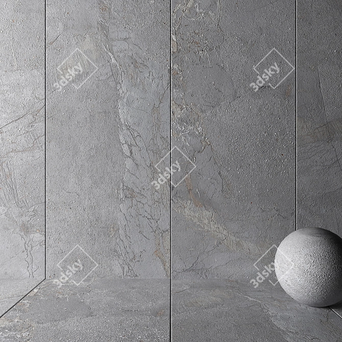 Manhattan Gray Stone Wall Tiles - Multi-Texture, Premium Quality 3D model image 2