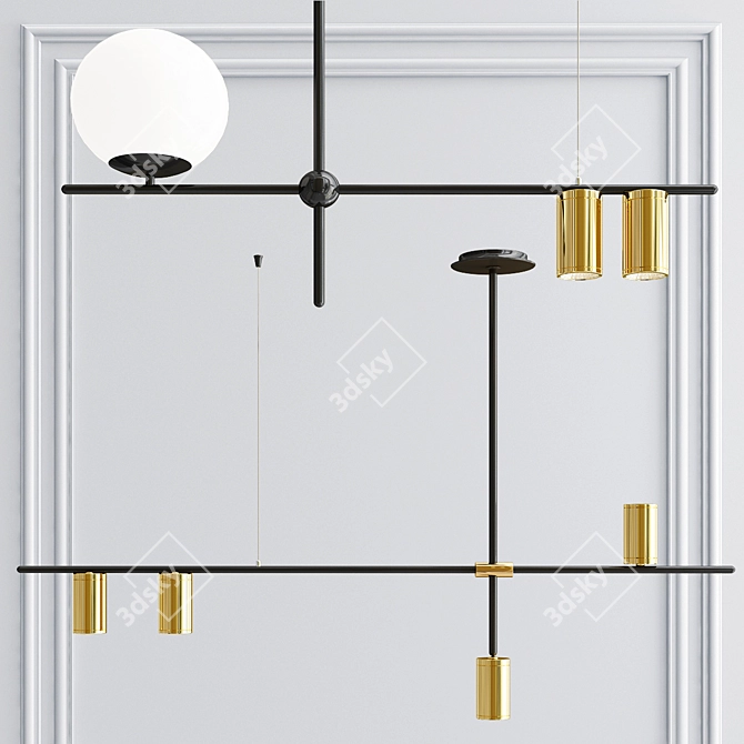 Sleek and Stylish Pendant Lights 3D model image 1